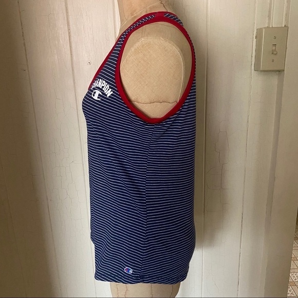 CHAMPION Women's sz M Navy Blue Tank Top Red Trim - Picture 2 of 7